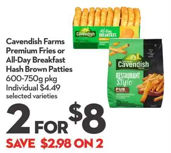 Longo's Cavendish Farms Premium Fries or All-Day Breakfast Hash Brown Patties offer