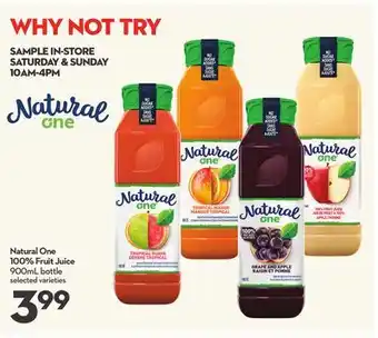 Longo's Natural One 100% Fruit Juice offer