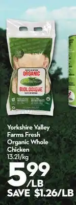 Longo's Yorkshire Valley Farms Fresh Organic Whole Chicken offer