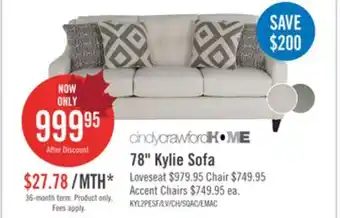 The Brick Kylie Linen-Look Fabric Sofa - Zeus Pearl offer