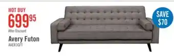 The Brick Avery Linen-Look Fabric Futon - Grey offer