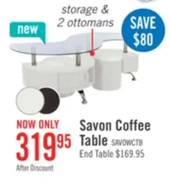 The Brick Savon Coffee Table with Two Ottomans - White offer