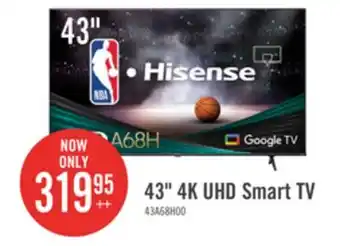 The Brick Hisense 43 A68H Series 4K UHD Smart Google TV offer