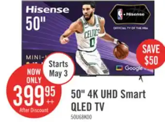 The Brick Hisense 50 4K ULED Quantum Dot Google TV offer