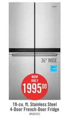 The Brick Whirlpool 19.4 Cu. Ft. 4-Door French-Door Refrigerator - WRQA59CNKZ offer