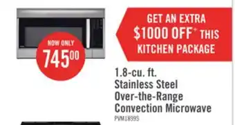 The Brick Profile 1.8 Cu. Ft. Convection Over-the-Range Microwave Oven with Easy Clean Interior offer