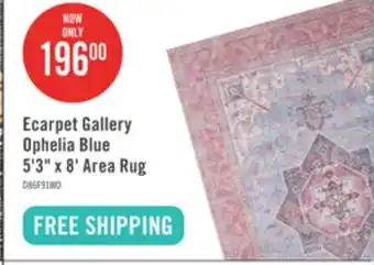 The Brick Ophelia Blue Rug 5'3 X 8'0 Area Rug offer