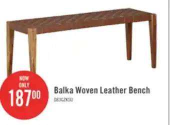 The Brick Balka Woven Leather Bench - Brown offer