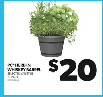 Real Canadian Superstore PC HERB IN WHISKEY BARREL, 10 INCH offer