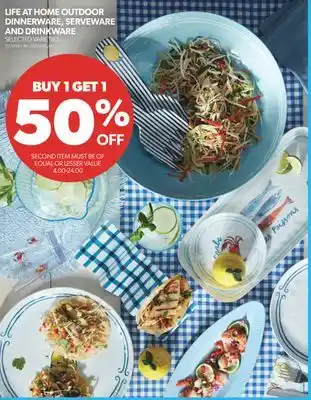 Real Canadian Superstore LIFE AT HOME OUTDOOR DINNERWARE, SERVEWARE AND DRINKWARE offer
