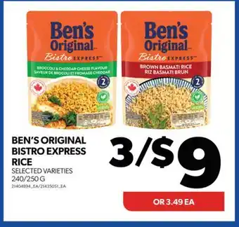 Real Canadian Superstore BEN'S ORIGINAL BISTRO EXPRESS RICE, 240/250 G offer