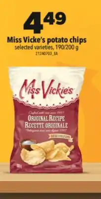 Real Canadian Superstore MISS VICKE'S POTATO CHIPS, 190/200 G offer