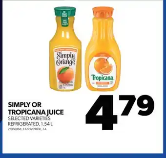 Real Canadian Superstore SIMPLY OR TROPICANA JUICE, 1.54 L offer