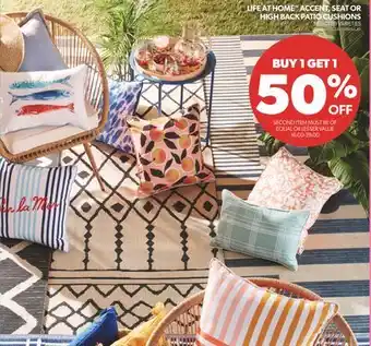 Real Canadian Superstore LIFE AT HOME ACCENT, SEAT OR HIGH BACK PATIO CUSHIONS offer