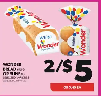 Real Canadian Superstore WONDER BREAD, 675 G OR BUNS, 8'S offer