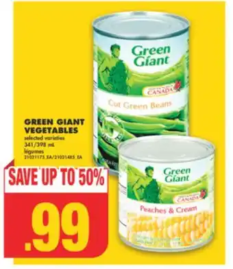 No Frills GREEN GIANT VEGETABLES, 341/398 mL offer