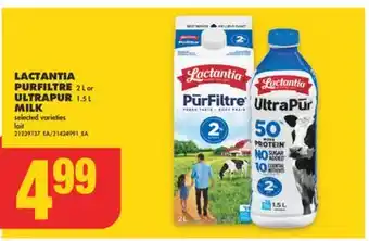 No Frills LACTANTIA PURFILTRE 2 L or ULTRAPUR 1.5 L MILK offer