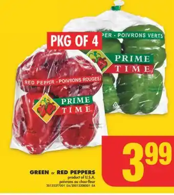 No Frills GREEN or RED PEPPERS offer