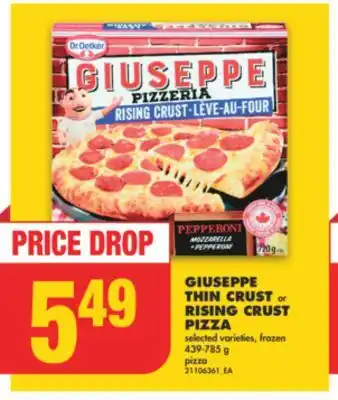 No Frills GIUSEPPE THIN CRUST or RISING CRUST PIZZA, 439-785 g offer