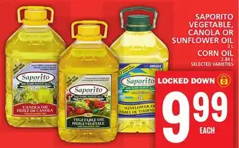 Food Basics SAPORITO VEGETABLE, CANOLA OR SUNFLOWER OIL OR CORN OIL offer