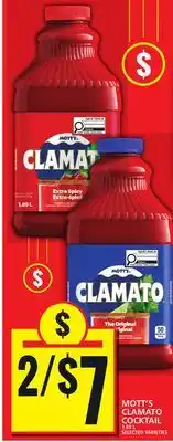 Food Basics MOTT'S CLAMATO COCKTAIL offer