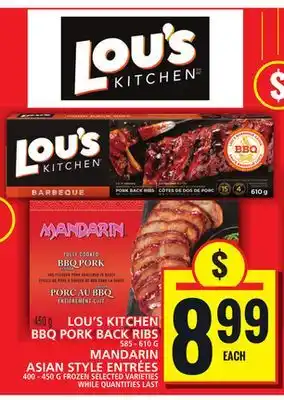 Food Basics LOU'S KITCHEN BBQ PORK BACK RIBS OR MANDARIN ASIAN STYLE ENTRÉES offer