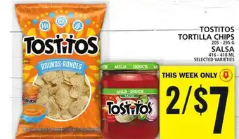 Food Basics TOSTITOS TORTILLA CHIPS OR SALSA offer
