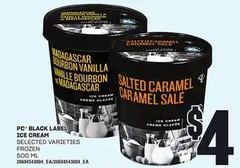 Loblaws PC BLACK LABEL ICE CREAM, 500 ML offer