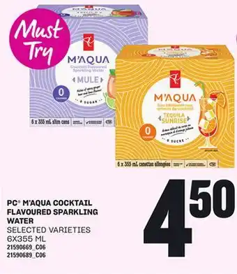 Loblaws PC M'AQUA COCKTAIL FLAVOURED SPARKLING WATER, 6X355 ML offer