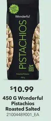Fortinos WHNDERFUL PISTACHIOS ROASTED SALTED 450 G offer