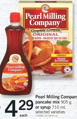 Fortinos PEARL MILLING COMPANY PANCAKE MIX 905 G OR SYRUP 710 ML offer