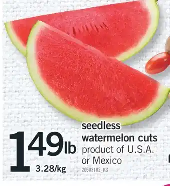 Fortinos SEEDLESS WATERMELON CUTS offer