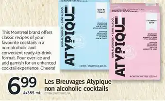 Fortinos LES BREUVAGES ATYPIQUE NON ALCOHOLIC COCKTAILS, 4x355 mL offer