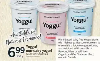 Fortinos YOGGU NON-DAIRY YOGURT, 450G offer