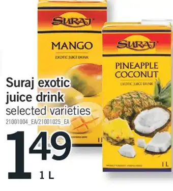 Fortinos SURAJ EXOTIC JUICE DRINK, 1 L offer