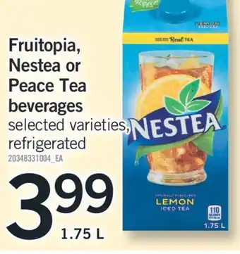 Fortinos Fruitopia Nestea or Peace Tea beverages offer