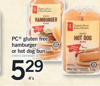 Fortinos PC GLUTEN FREE HAMBURGER OR HOT DOG BUN, 4's offer