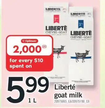 Fortinos LIBERTÉ GOAT MILK offer