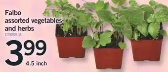 Fortinos FALBO ASSORTED VEGETABLES AND HERBS, 4.5 inch offer