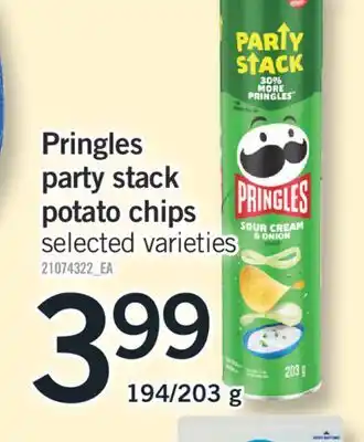 Fortinos Pringles party stack party stack potato chips offer