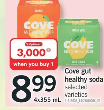 Fortinos COVE GUT HEALTHY SODA, 4x355 mL offer
