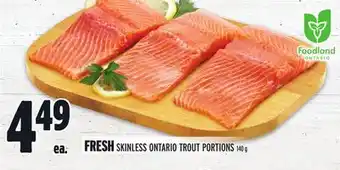Metro FRESH SKINLESS ONTARIO TROUT PORTIONS offer