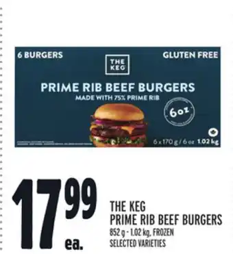 Metro THE KEG PRIME RIB BEEF BURGERS offer