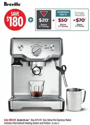 Canadian Tire Breville Duo-Temp Pro Espresso Maker offer