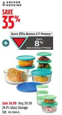 Canadian Tire Anchor Hocking 24-Pc Glass Storage Set offer