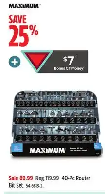 Canadian Tire MAXIMUM 40-Pc Router Bit Set offer