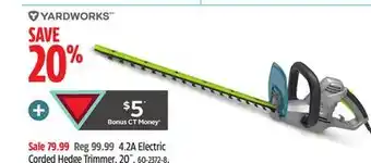 Canadian Tire Yardworks 4.2A Electric Corded Hedge Trimmer, 20˝ offer