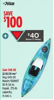 Canadian Tire Pelican Maxim 100NXT 10-ft Sit-in Kayak offer