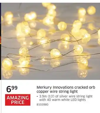 The Source Merkury Innovations cracked orb copper wire string light offer
