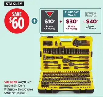 Canadian Tire Stanley Professional Black Chrome Socket Set offer